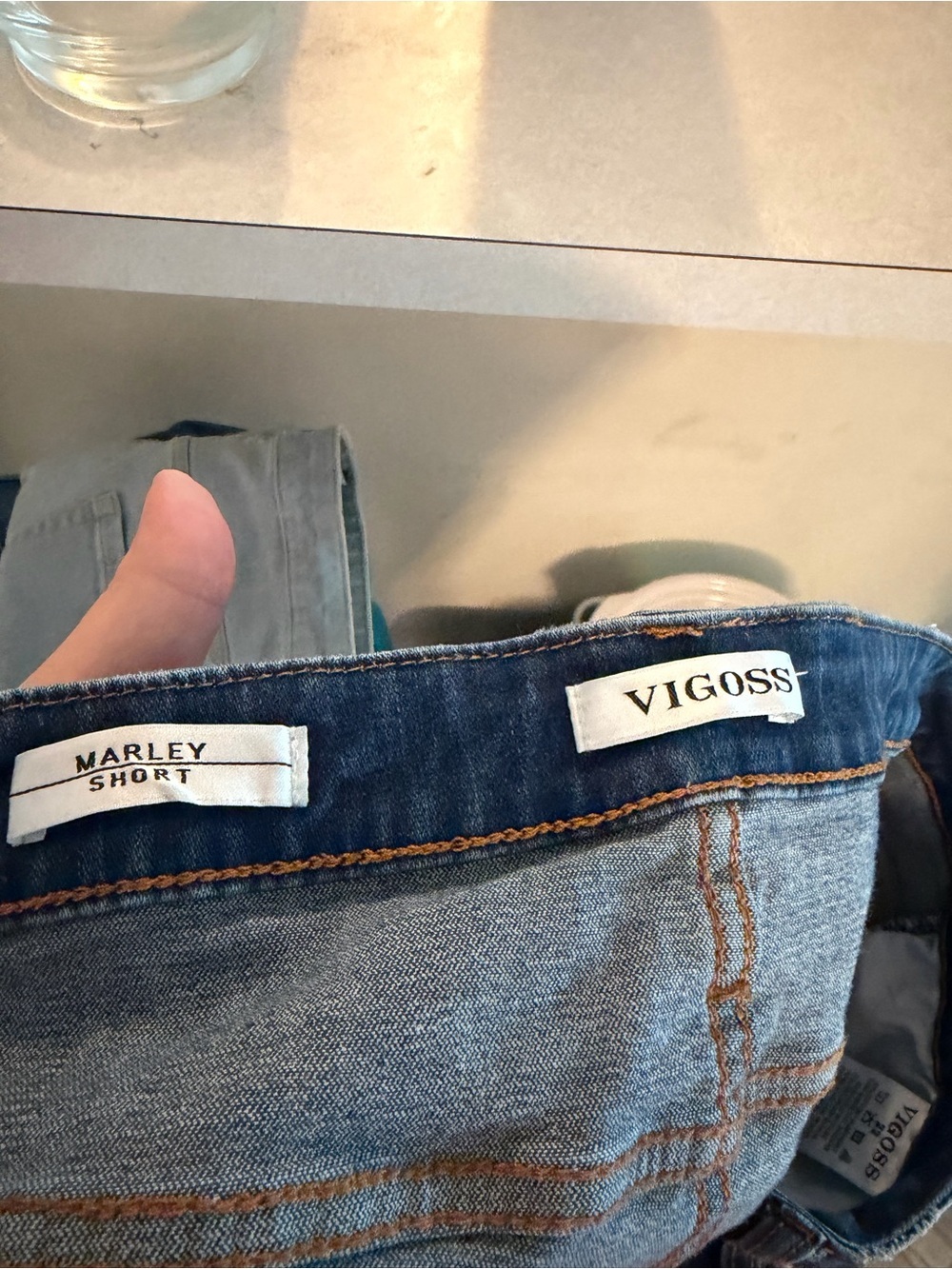 Vigoss Distressed Medium Blue Denim Cutoff Shorts - Picture 3 of 4